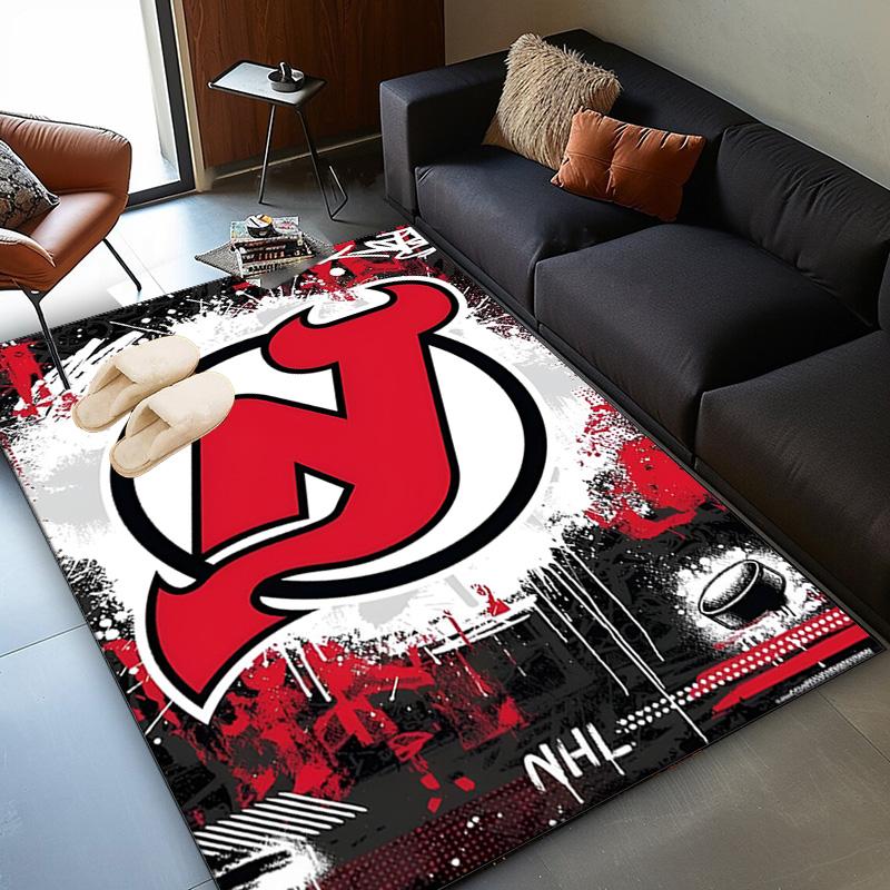 Jersey Devils Logo Area Rug Suitable for Indoor And Outdoor,Carpets for Kitchens, Homes, Offices, Living Rooms,Home Decor,Christmas Gift
