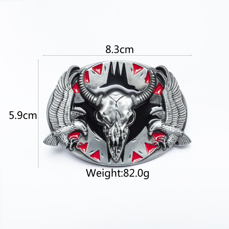 Double Eagle Tribal Bull Skull Belt Buckle - Retro & Stylish 4.0