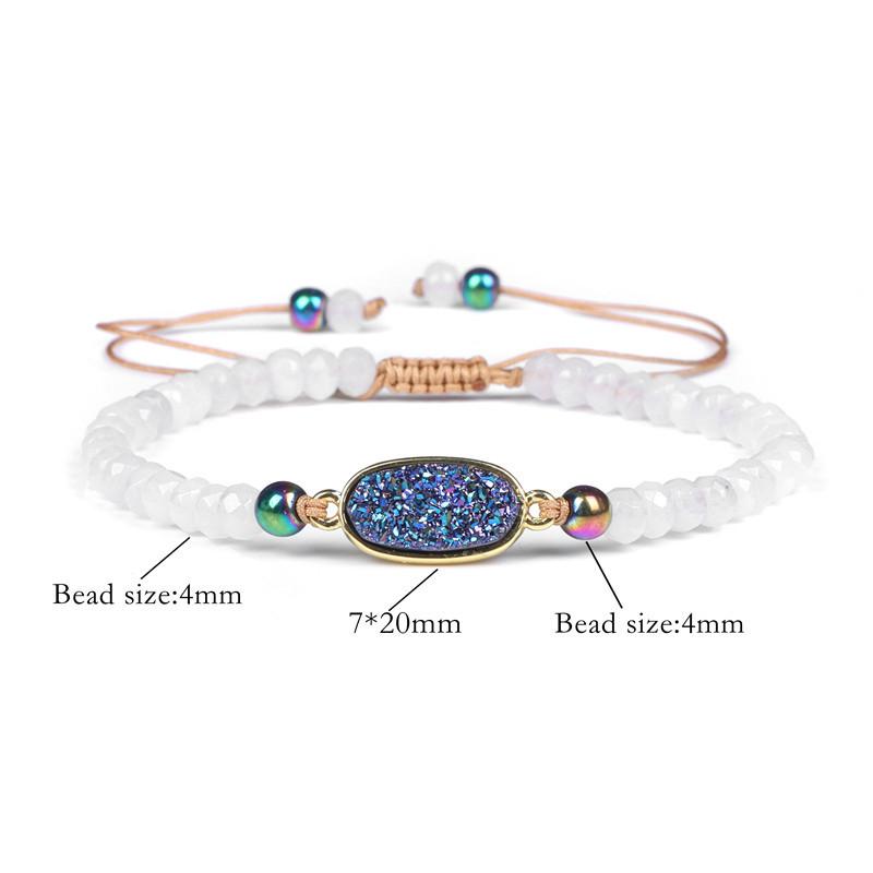 Ladies Bracelet Natural Stone Wheel Beads Friends Gift Crystal Cluster Adjustable Woven Starry Sky Moon And Heart Bracelet