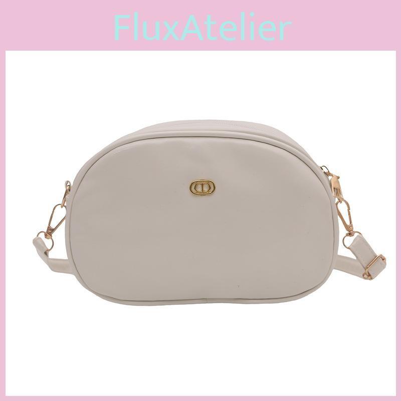 Oval Lightweight Pu Crossbody Bag With Solid Color Design For Wear Everyday