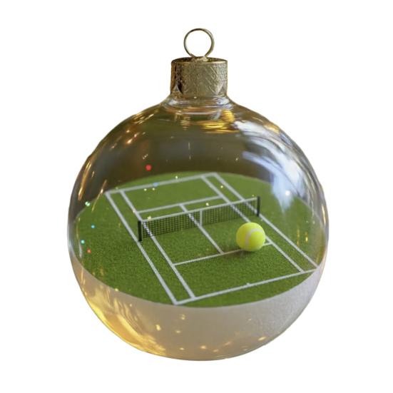 Sportovní míče Vánoční ozdoby 3D Ozdoba sněhová koule se sportovními mikroscénami Průhledná plastová závěsná koule na vánoční stromek Domácí dekorace
