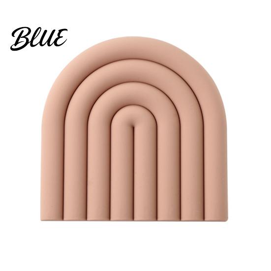 High Temperature Resistant for Hot Silicone Mat Pot Potholder Rainbow Heat Trivet Dishes Teapots Non-Slip Table Placemat Kitchen Home