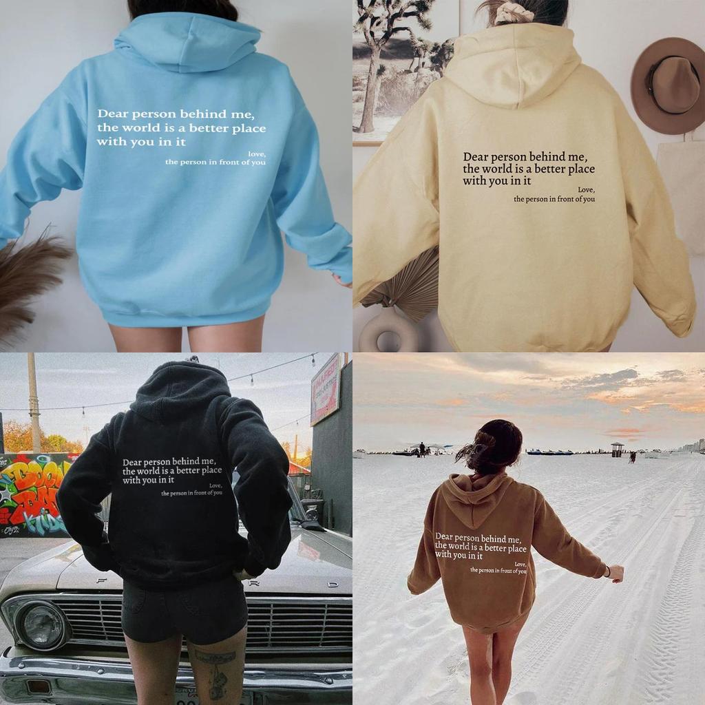 Womens Fleece Hoodie With Letter Print And Kangaroo Pocket For Casual Winter Wear