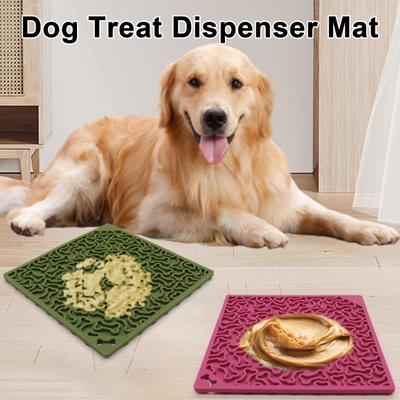 Tapis d'alimentation lente pour chien, tapis de léchage en silicone avec ventouse, tapis de puzzle pour friandises pour animaux de compagnie, tapis d'alimentation lente pour chiens et chats