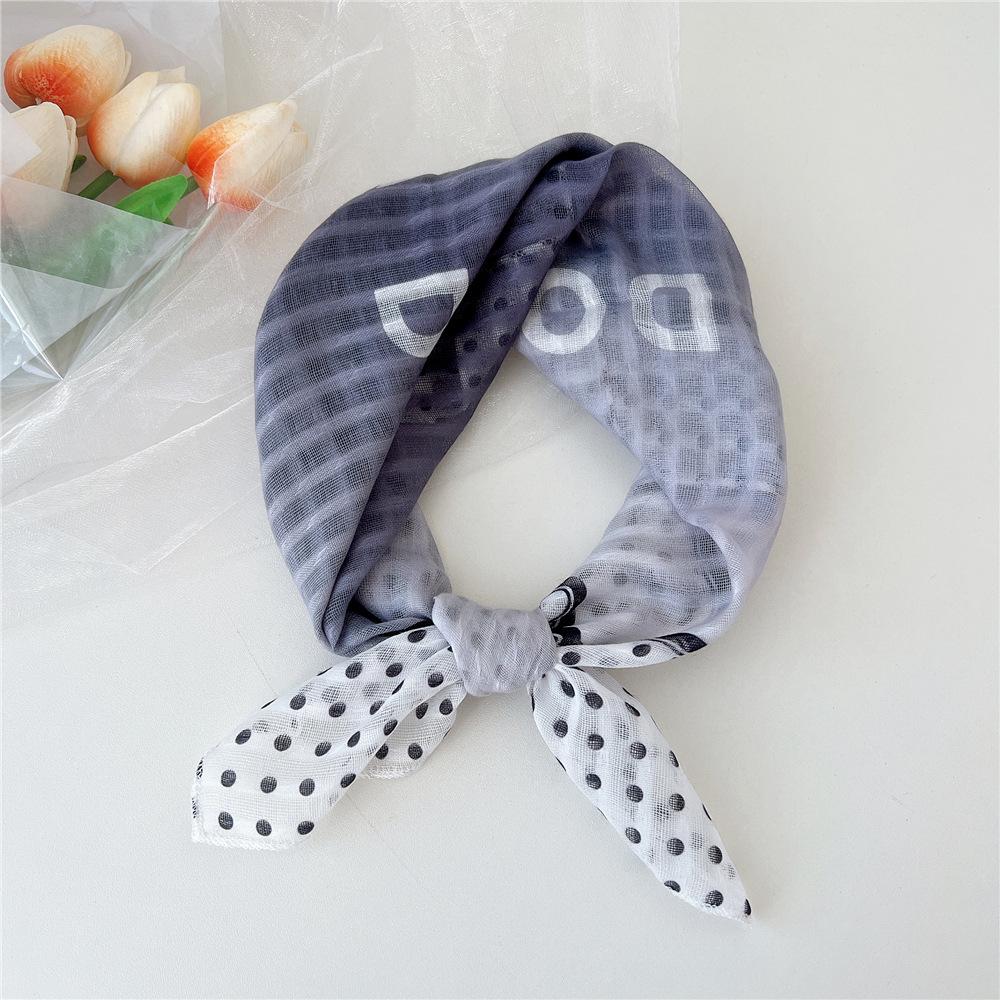 Eșarfă pătrată mică din bumbac și in Eșarfă din mătase Primăvară și toamnă pentru femei Stil nou artistic și versatilă la modă Esarfă cu bentiță cu temperament