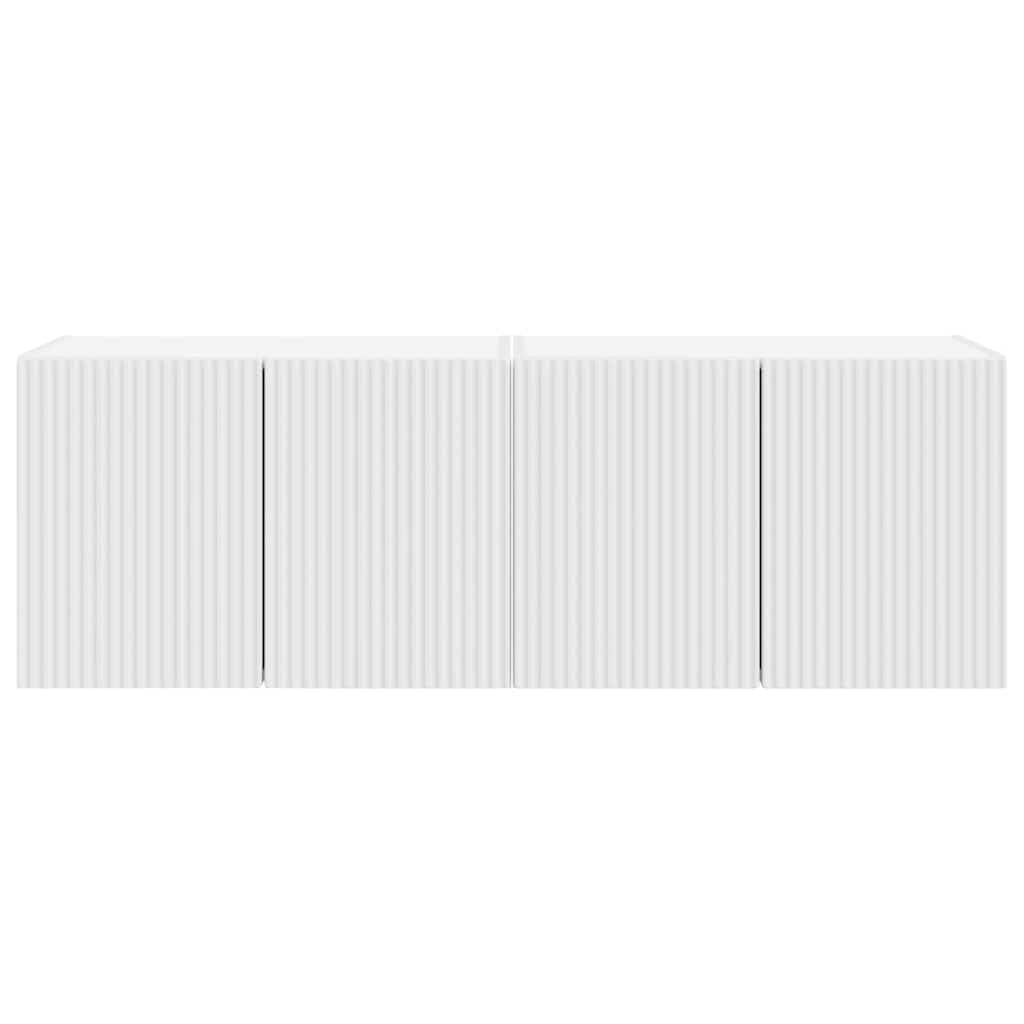 Wall Mounted TV Cabinet Set (2 pcs) White 59.5 x 31 x 40 cm Particleboard