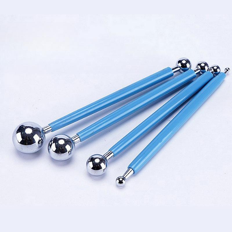 For Embossing Pattern 4 Pcs Point Drill Creasing Pen With DIY Ball Styluses Tools Spiral Double Head Clay Sculpting Tools