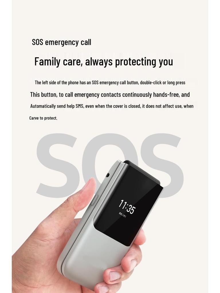 Dual SIM 2G Flip Phone for Seniors and Students