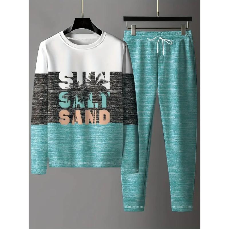 

Винтажный спортивный костюм весенний оверсайз комплект с принтом футболка с длинным рукавом + брюки джоггеры спортивная одежда повседневная уличная одежда костюм из 2 предметов XL