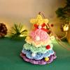 ChengNuo YiBai CNYB62 Handmade Crochet Christmas Tree Ornaments Boho Knitted Xmas Tree Hanging Metal Bell Rainbow Holiday Decor