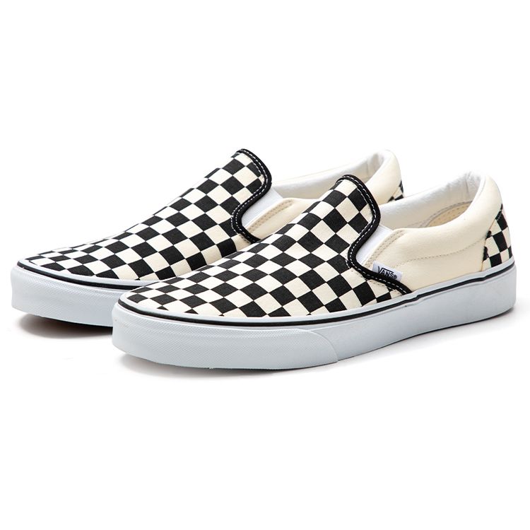 Vans Slip-On Classic Casual Checkerboard Carpet Set Low Top Skate Shoes Unisex Sneakers Black White VN000EYEBWW(S-BOX)