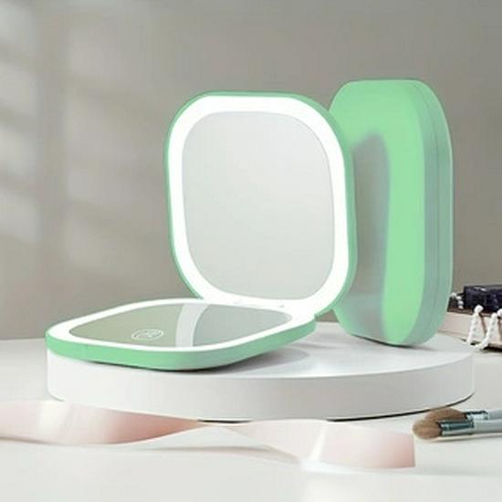 LED Foldable Double-Sided Makeup Mirror with USB Charging