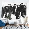 VIKAMA Stray Kids Black  White Group Photo Tapestry KPop Trend Style Wall Hanging for Fans Bedroom  Dorm Decor