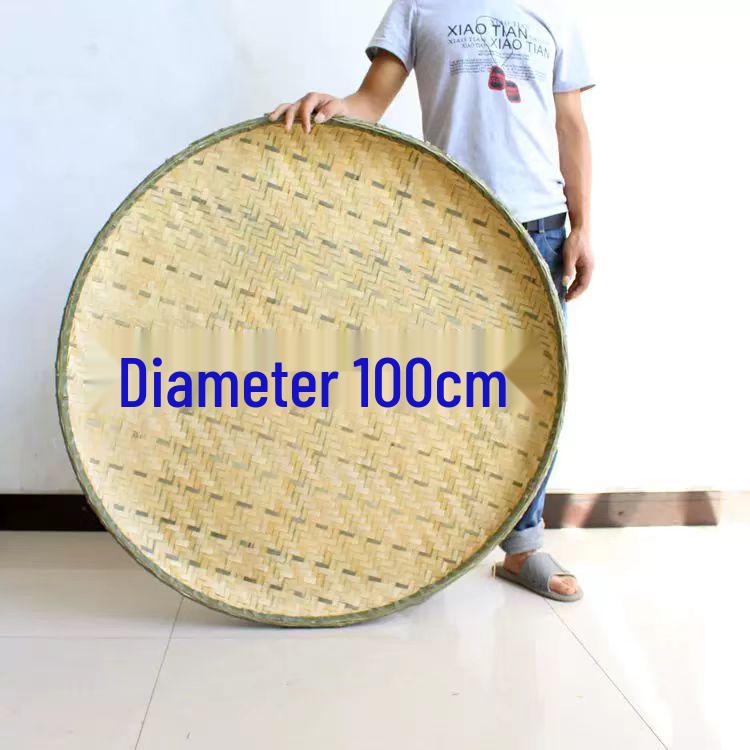 Bamboo Household Winnowing Basket: Perforated & Non-Perforated Bamboo Sieve, Handmade Woven Tray for Dried Goods & Sun-drying Decor