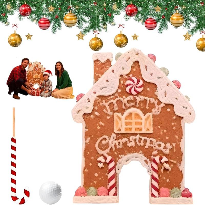 

Gingerbread House Candy Cane Golf Game Kit Christmas Family Party Games Gift for All Age Groups 1 Ball SET