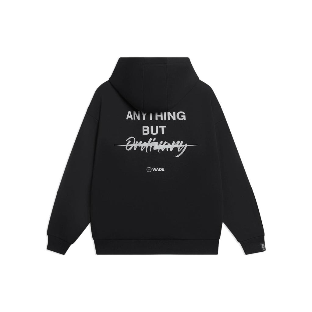 Li Ning Sweatshirts Unisex Black Hooded Moderate Regular AWDSC39-1
