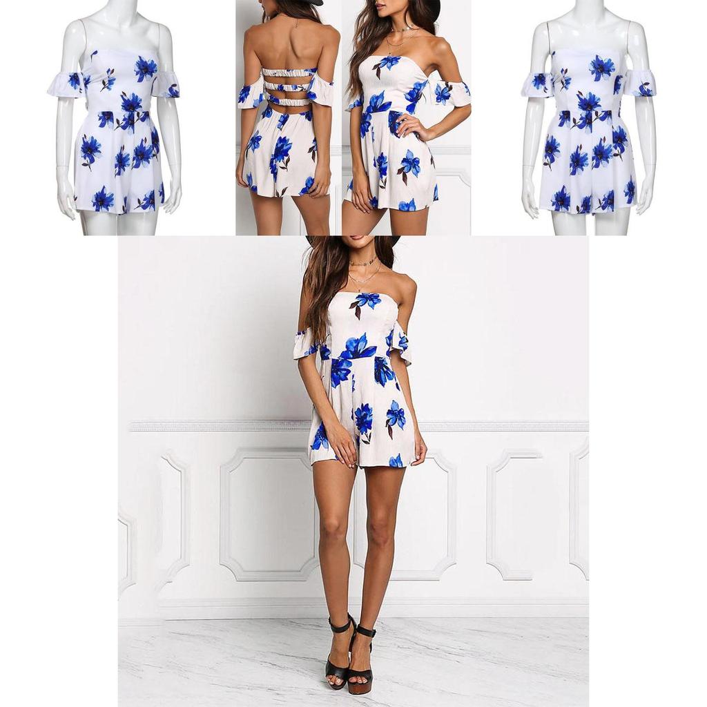 Stylish Fashion Women Floral Crepe Off Clubwear Jumpsuit For Elegant Outings