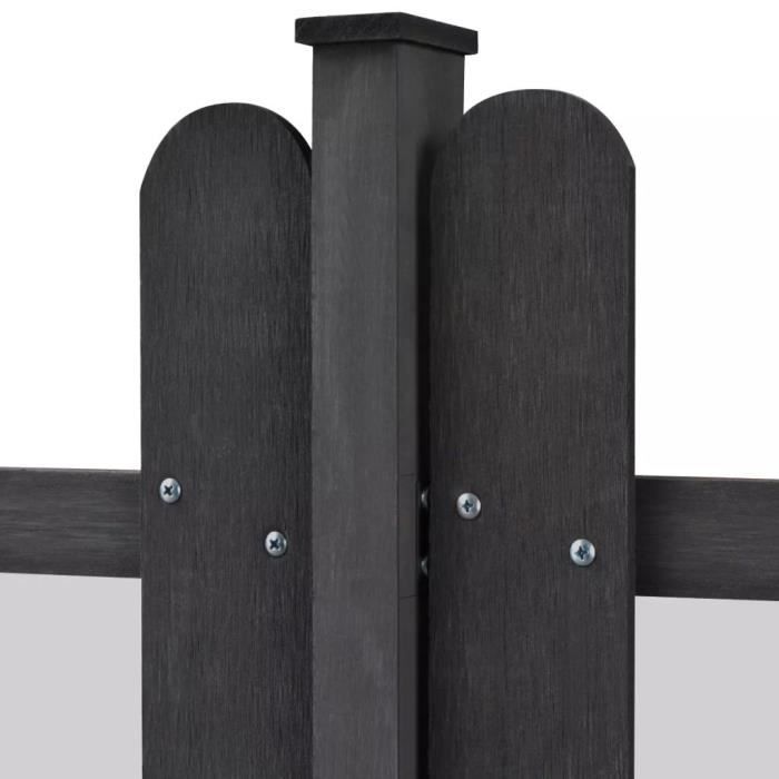 VidaXL Clôture à piquets avec poteaux 3 pcs WPC 600x60 cm 42826