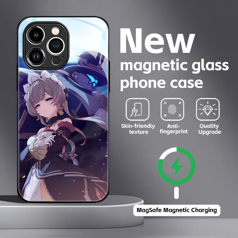 genshin impact Sandrone Phone Case For iPhone17 16 15 14 13 12 11 X XR XS 8 Plus Mini Pro Max Glass Magnetic Case