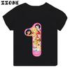Different Princess Cinderella Number Print Girls Clothes 1 2 3 4 5 6 7 8 9 Years Birthday Kids Tshirt Baby Boys Children T-Shirt