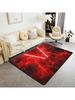 Blue Red Lightsaber Living Room Rugs Neon Glowing Lightning Decorative Carpet Gradient Light Indoor Floor Mat Video Game Theme