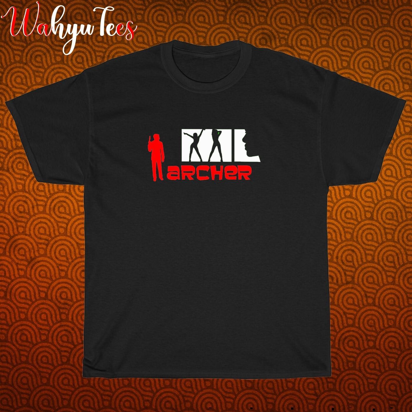 New Archer Cartoon Logo Black/Grey/Navy/White Size S-5XL Unisex T-Shirt XL