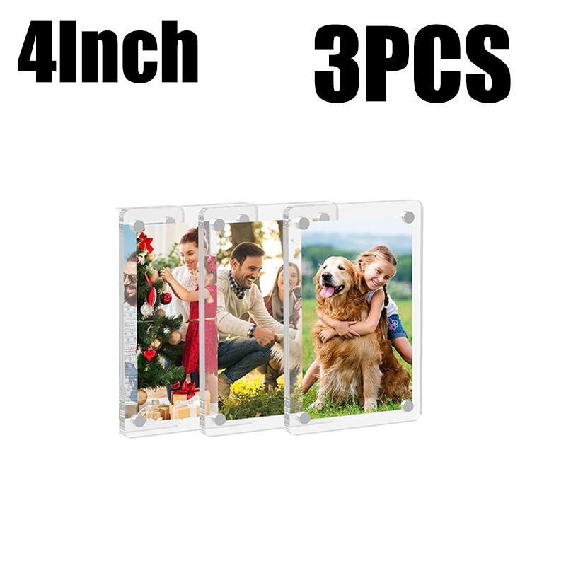 1/1inch Transparent Magnetic Picture Frame Acrylic Refrigerator Photo Holder Polaroid Display Board Fridge Magnet Diy Photo Deco