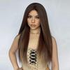 ALAN EATON Lace Front Wigs Long Straight Hair Dark Brown Wig Daily Use Party Wig for White Women Heat Resistant
