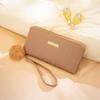 Women's long wallet, new rhombus embroidered iron sheet fluffy decorative change bag, casual simple clutch bag