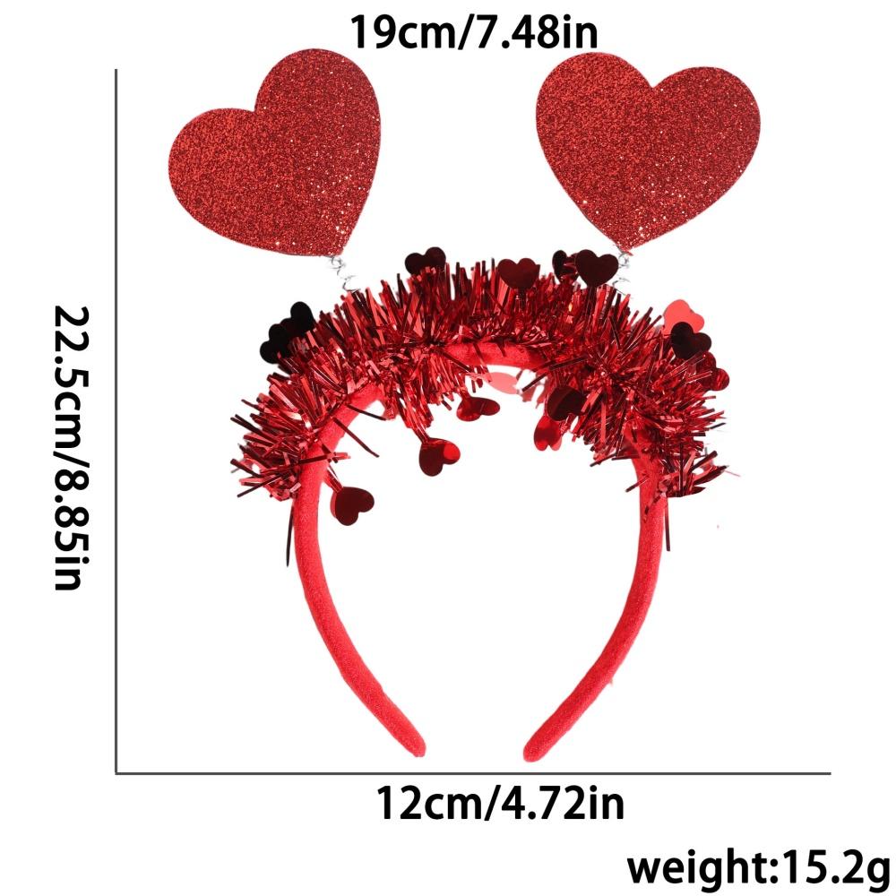 Wedding Decoration Headband Love Heart Hair Hoop Party Supplies Headband Eye Catching Valentine'S Day Headband For Photo