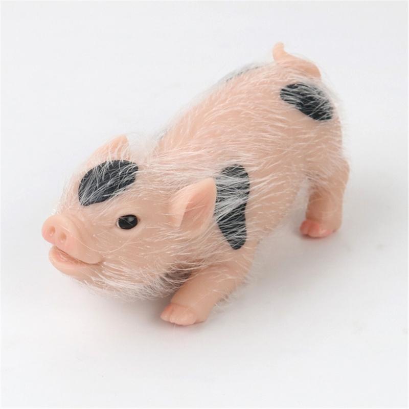 Mini Pig Figure Toy Cute Simulation Soft Silicone Animal Toy Kids Room Decors Reborns Pig Parenting Gift