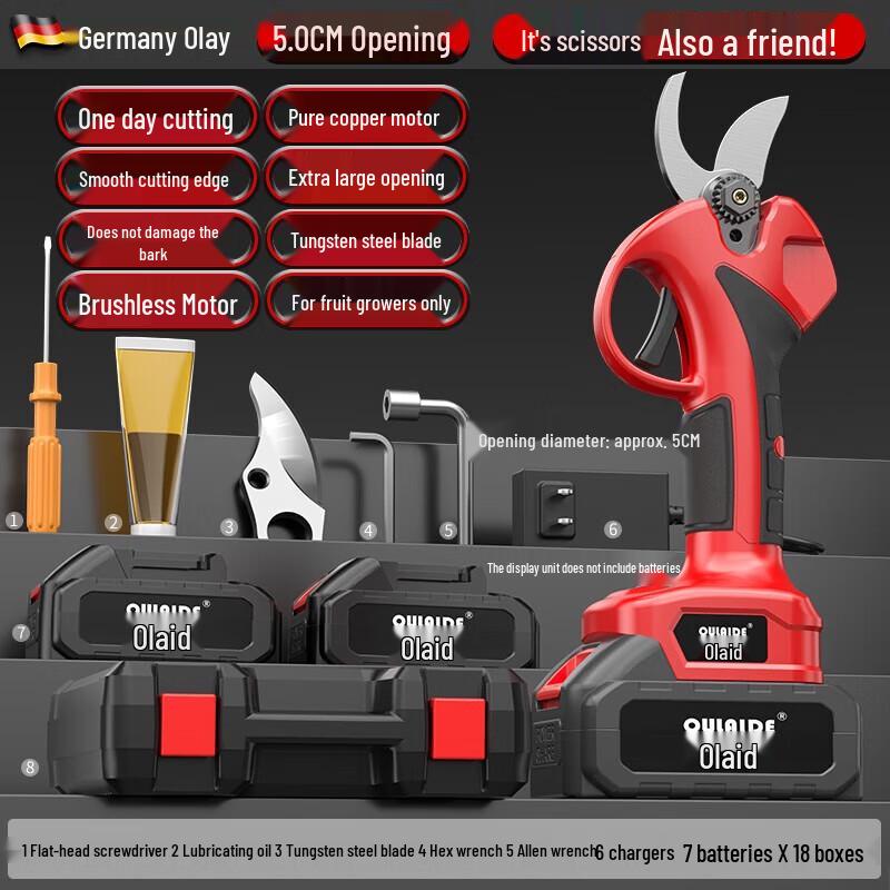 Бесщеточные электрические секаторы O right, штепсель CN (адаптер в комплекте)