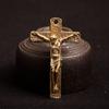 Cross Shape Jesus Statue Keychain Pure Copper Chapel Hanging Ornaments  Car Keychain