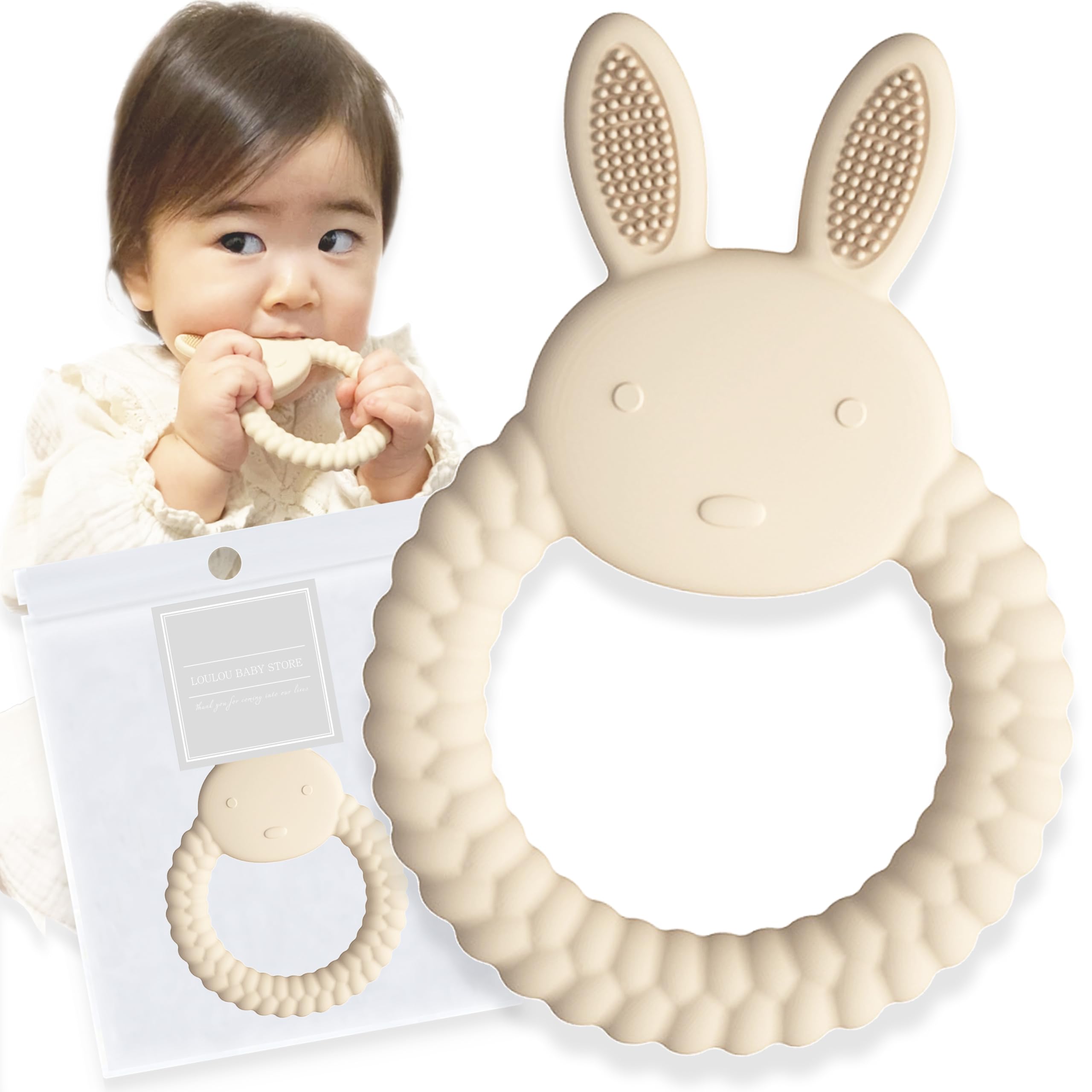 

от детского сада LOULOU BABY STORE Зубы тупые, сумасшедшие и легко хватаются [Рекомендуемый учитель] отвердитель, кролик, слоновая кость, цвет,