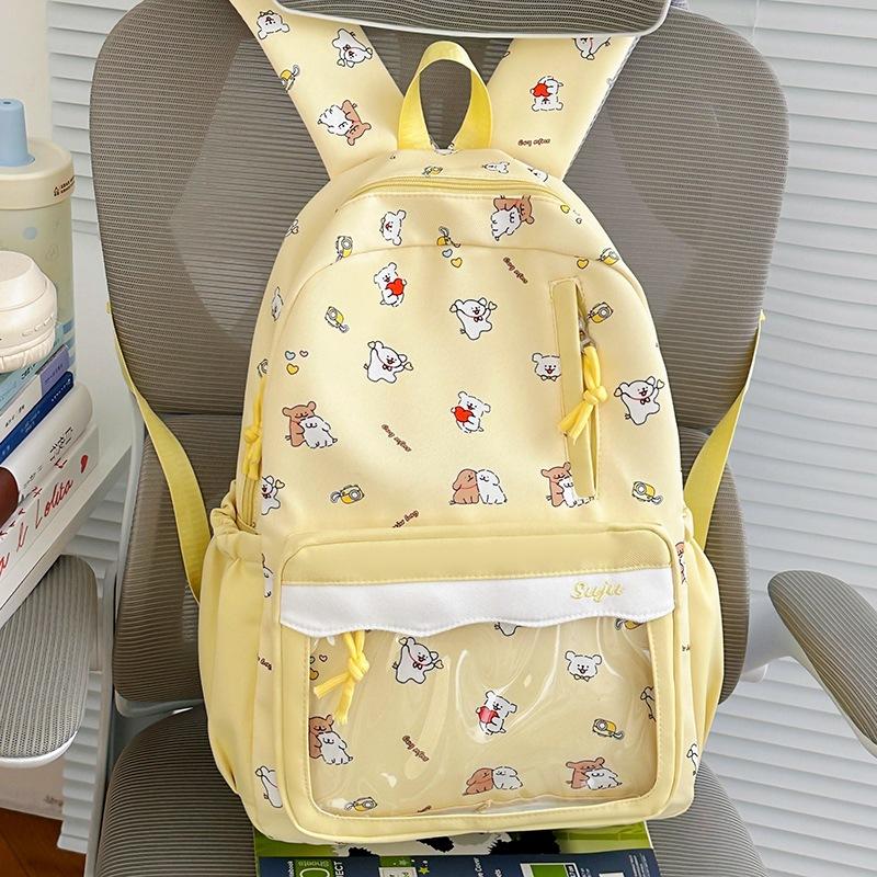 Schoolbag New Cartoon Puppy Printed Backpack Junior High School Schoolbag Ins Niche High Value Backpack
