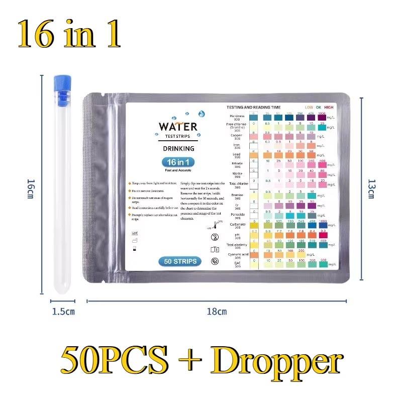 Aquarium Test Strips 7 in 1 Freshwater pH Water Quality Test Kit for Fish Tank Ammonia Nitrite Nitrate Hardness Alkalinity