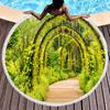 Beautiful Garden Floral Round Beach Towel, Microfiber Circle Beach Towels Quick Dry Beach Throw Blanket Sand Free Pool Towels