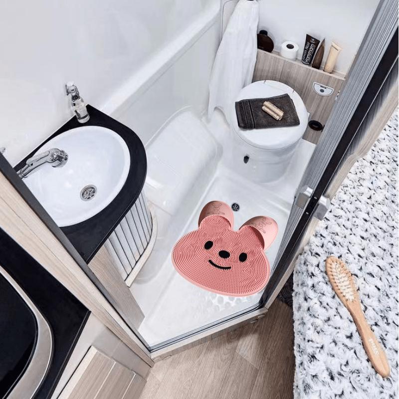 Silikon Rutschfeste Badematte, Kaninchen Massage Fußmatte | Hornhautentferner, Duschfußschrubber, Essentiell für Wohnmobile und Badezimmer zu Hause