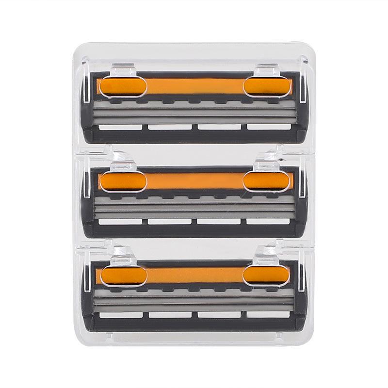 Triple-Layer Stainless Steel Manual Men's Razor with Replaceable Blades