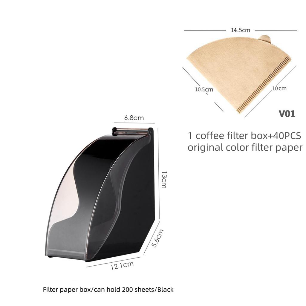 Acrylic Dustproof Filter Paper Box Coffee Filter Paper Holder Filter Paper Fan Filter Paper Dustproof Storage Box Kitchen Tools