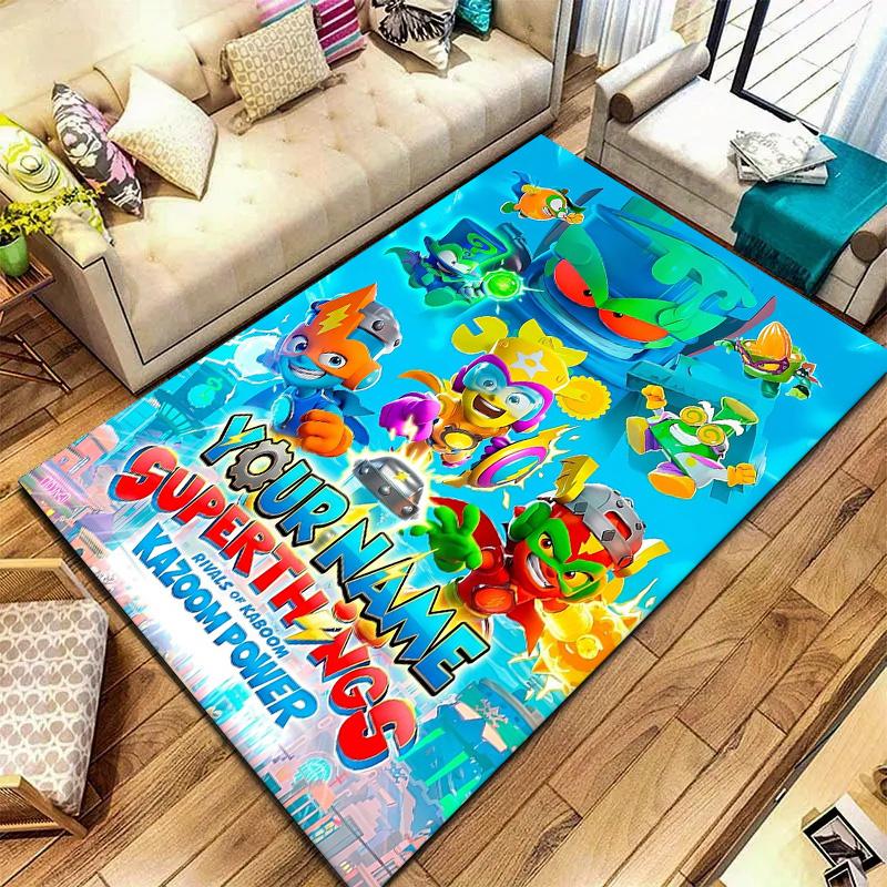 Superthings Battle Custom Name Carpet Rug For Living Room Bedroom Home Sofa Decoration Kids Play Nonslip Floor Mat