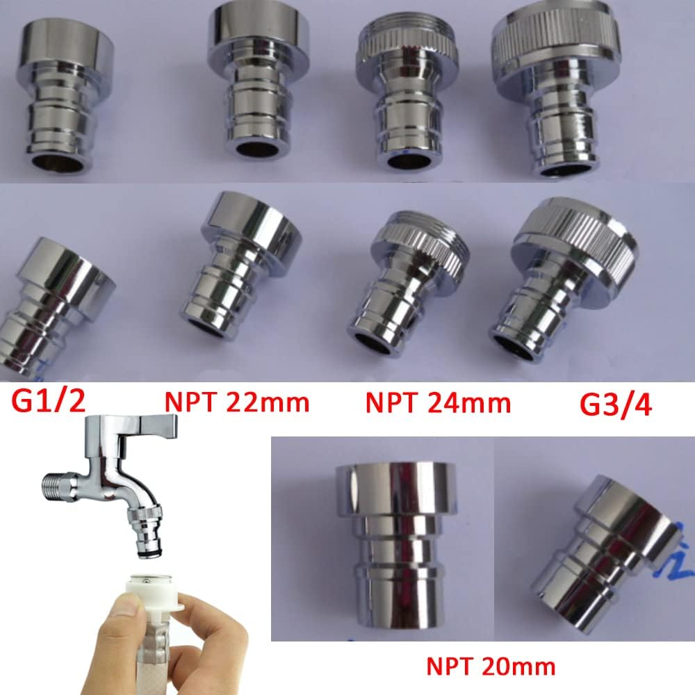 Faucet Quick Connector Adapter, Thead Connecting Faucet Aerator Adapter with Snap Quick Connector Fitting for Dishwasher Washing Machine (G3/4 Hose