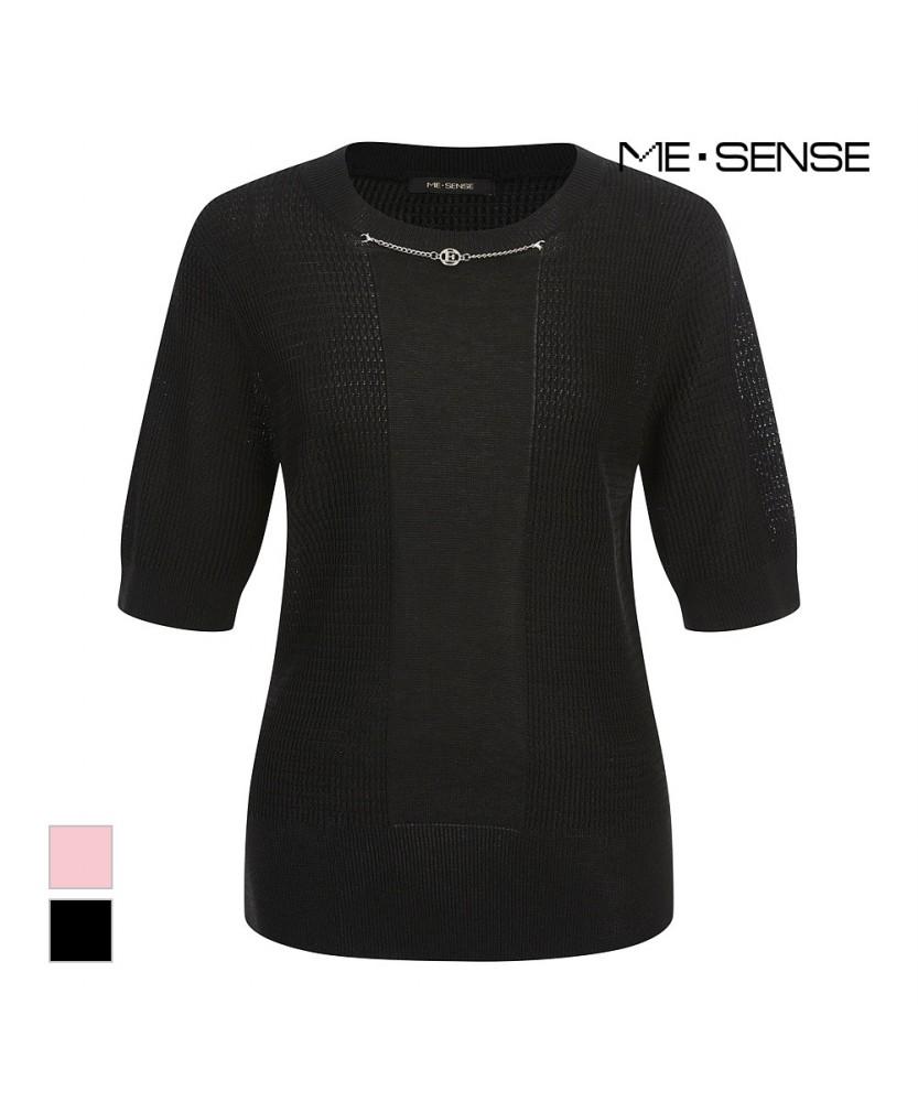 MESENSE Chain-Detailed Short-Sleeve Knit_Mb54Knmd02Z