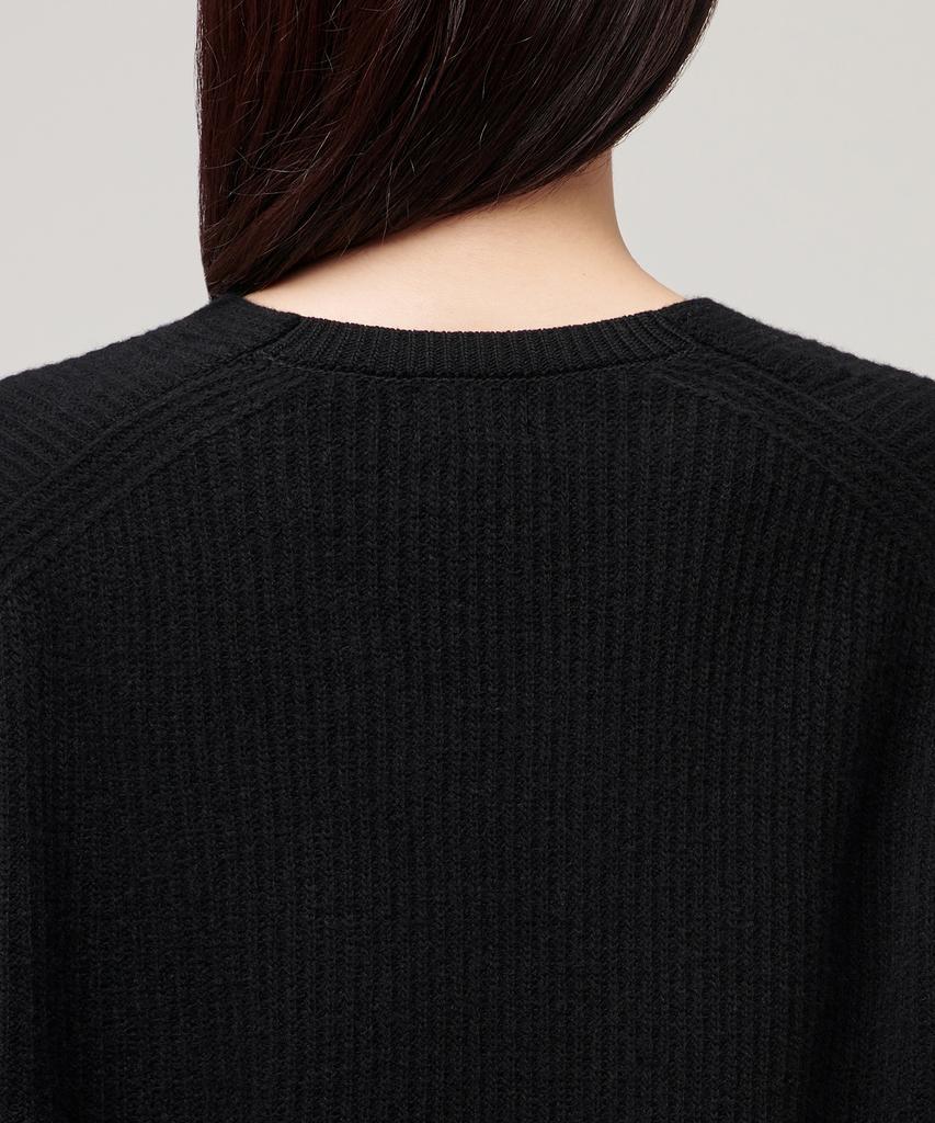 MUSINSA STANDARD WOMAN Women'S Lambswool Ribbed V-Neck Knit [Black]