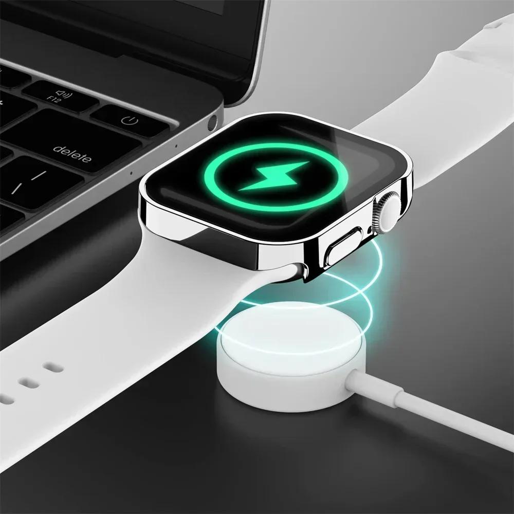 Waterproof Glass+cover For Apple Watch series11 10 9 8 7 6 se3 46mm 41mm 44mm 40m 41mm 45mm Ultra1/2/3 49mm Straight Edge Screen Protector accessories