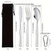 Stainless Steel Portable Outdoor Camping Multi-functional Combination Cutlery Knife and Fork Set Fan Fork and Spoon