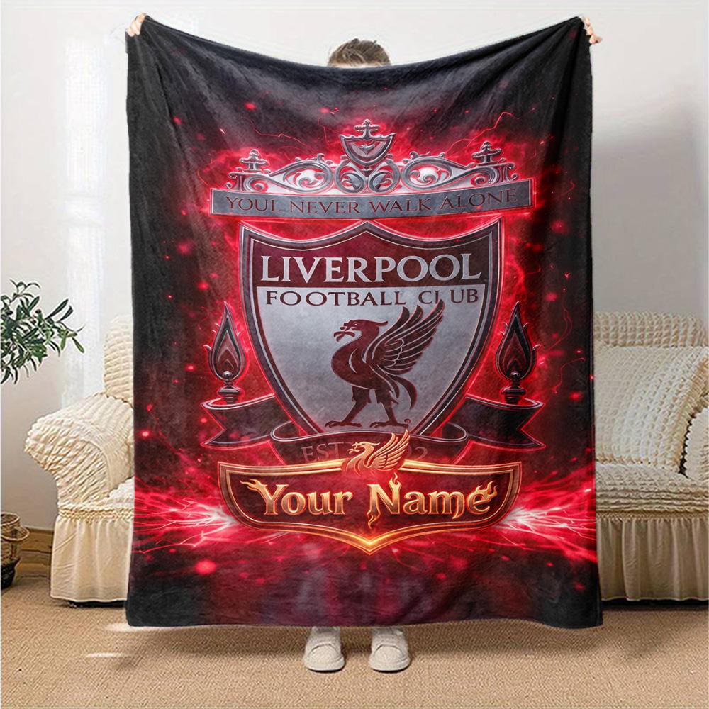 Liverpool Personalized Name Blanket Lightweight Customizable Blanket Durable Comfort Versatile for Picnics Sofa Couch Bedding Four Seasons Multipurpos