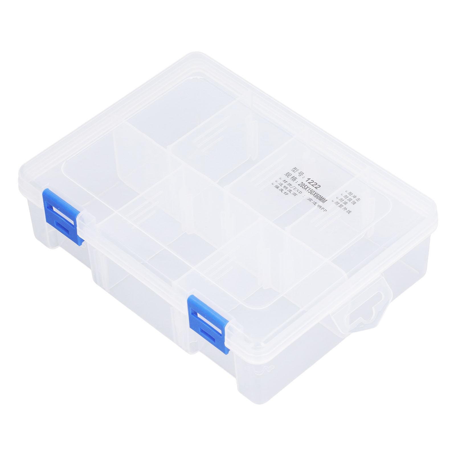 

Small Parts Organizer 7 Grids Clear Storage Box PP Plastic Compartment Storage Container with Removable Divider