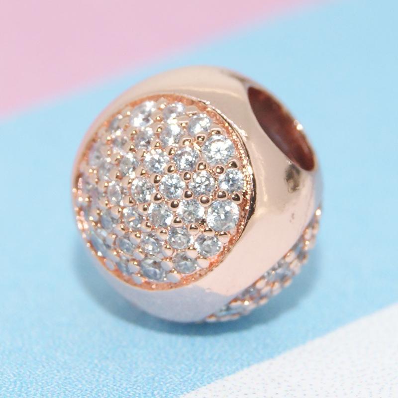 Sparkling Disc Double Charm 18K Gold Plated Plated Charm Bead Charms for Authentic Charm Bead Charms Bracelets Trinket copper Charm Bead for Women Jew
