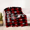 Christmas Reindeer Buffalo Plaid Poster PrintBlanket Flannel Throw Blanket for Sofa, Bed, Travel, Camping, Office, Couch, Chair, And Bed Gif